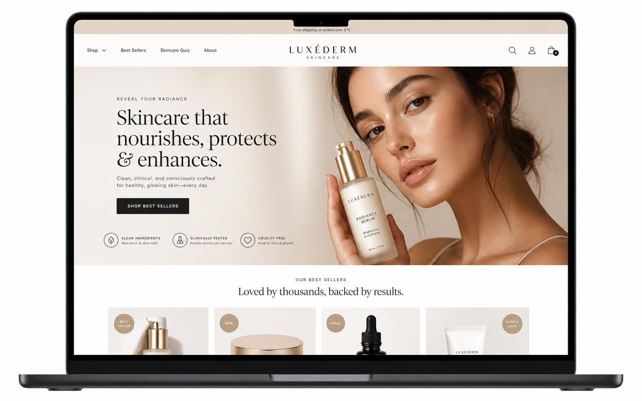 Premium skincare storefront build